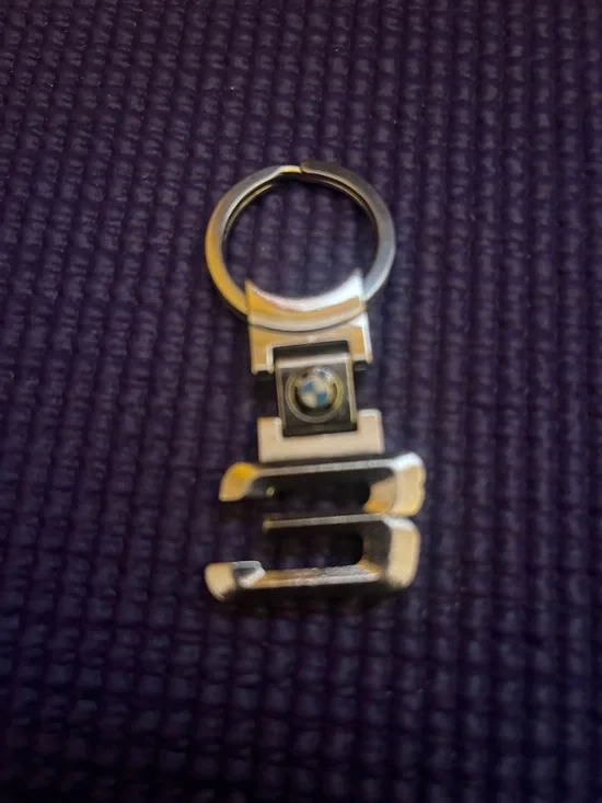 BMW Silver Metal Keyring with Emblem
