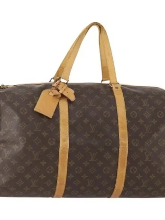 LOUIS VUITTON Monogram Sac Souple 55 Boston Bag M41622 LV Auth bs34380