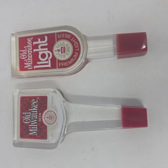 Vintage Old Milwaukee & Old Milwaukee Light Beer Tap Handles Set of 2 Acrylic