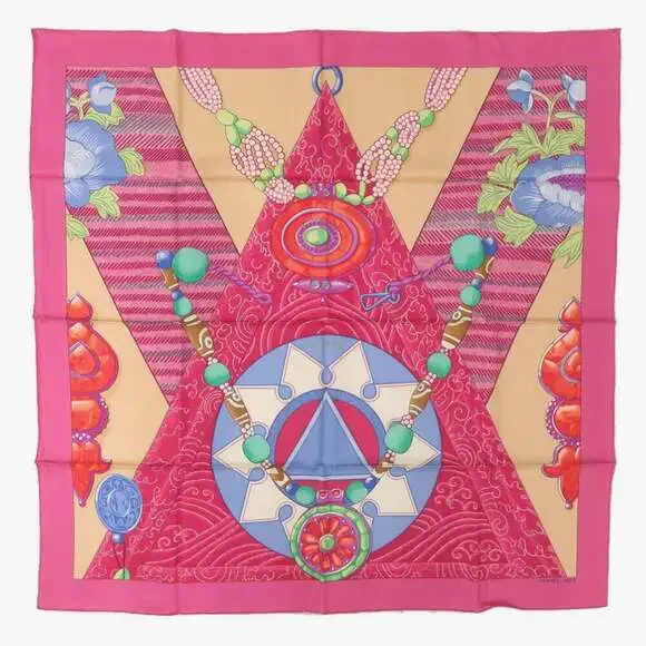 HERMES Pink Silk Scarf