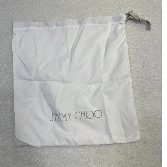 Jimmy Choo White‎ Dust Bag Pouch Made in Italy Polyester 13