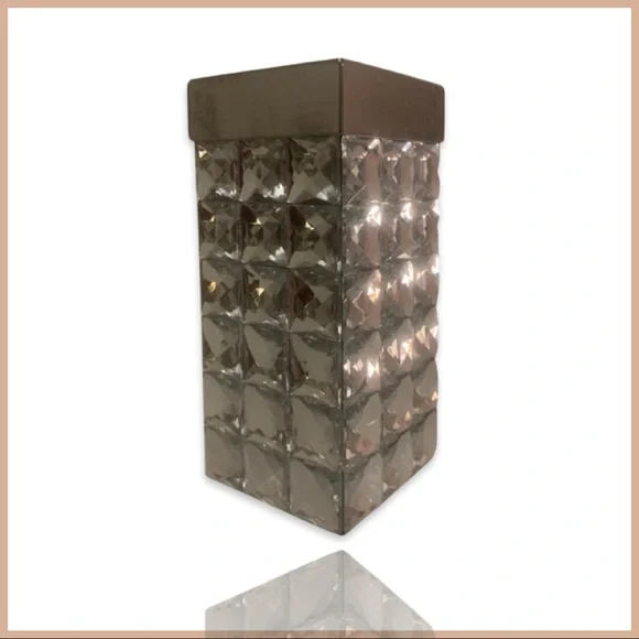 Mirrored makeup brush container