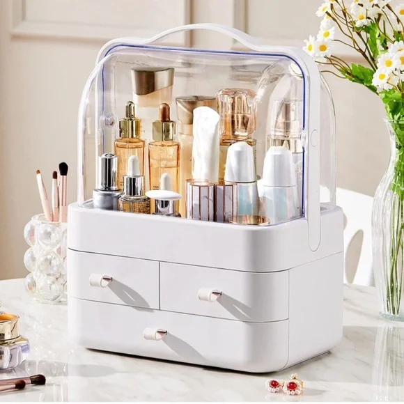 RMAN Makeup New Organizer and Storage for Vanity with Lid and Drawers Countertop