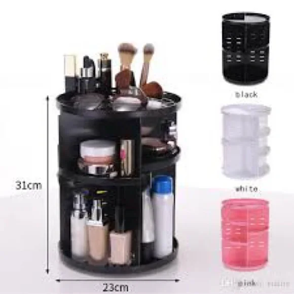Two rotating makeup organizer