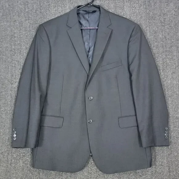 Jos A Bank Blazer Mens 48R Gray 100% Wool Tailored Fit Chelsea Sport Coat Jacket