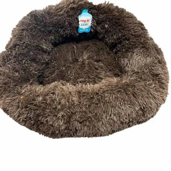 Best Friends By Sheri Calming Shag Fur Donut Cuddler Cat & Dog Bed 23