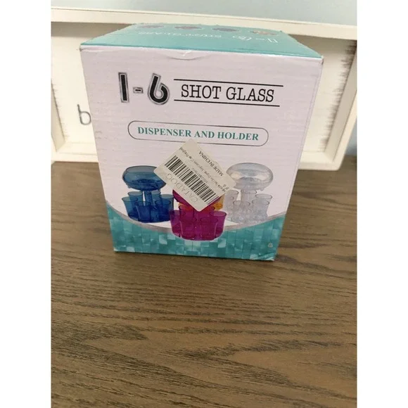 1-6 Shot Glass Dispenser Party Bar Drink Holder‎ Set Cocktail Barware New In Box