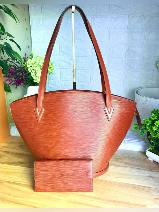✅LV BUNDLE DEAL Leather BAG in Burnt Orange with Matching Wallet AUTHENTIC