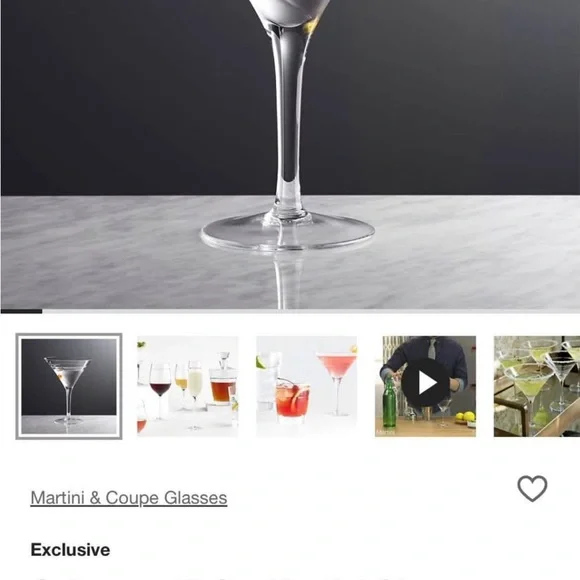 Crate&Barrel Clear Martini Glass
