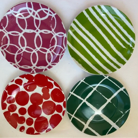 (4) Crate&Barrel cocktail plates