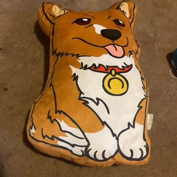 Corgi Dog Plush Pillow - Brown and White