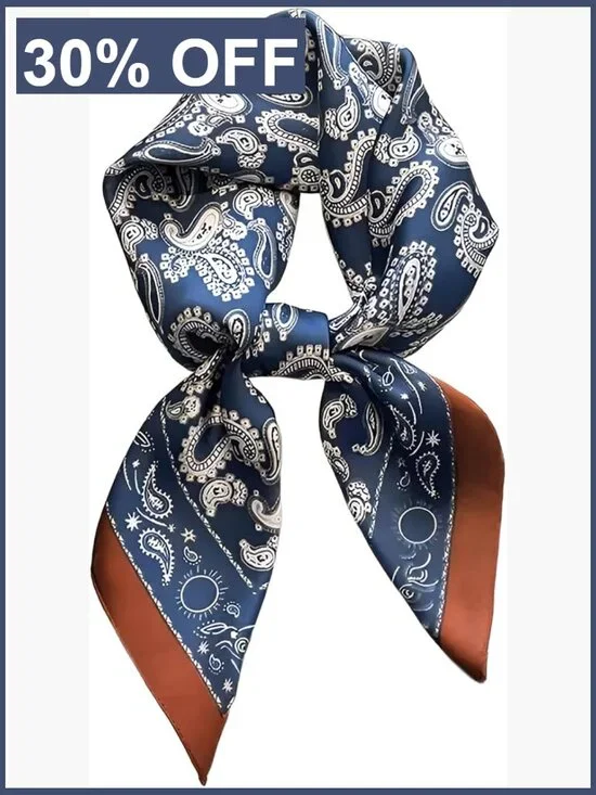 Vintage Silk Satin Square Scarf - Lightweight Hair Bandana & Neck Scarf