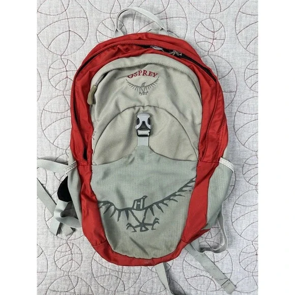 Osprey Jet Airscape Backpack Red Gray Youth Small Size Lightweight Hiking Clean
