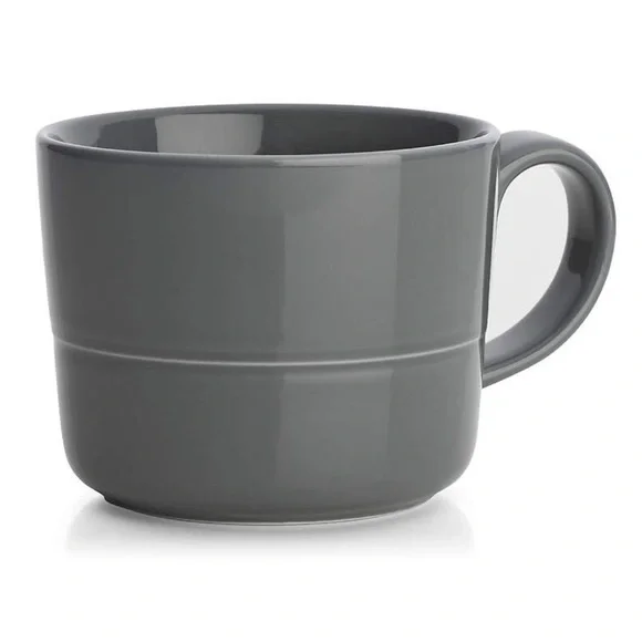 2 Crate&Barrel Hue Dark Grey Mugs