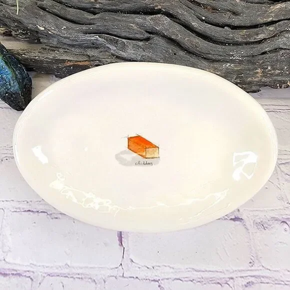 Crate & Barrel Cheddar Cheese Oval Serving Plate (See also Jack and Camembert)