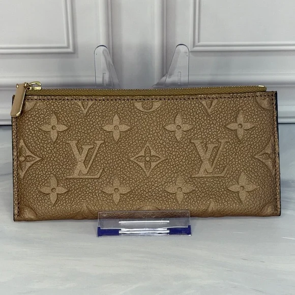 Louis Vuitton Light Brown Empreinte Leather Zip Coin Pouch
