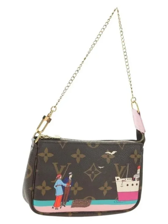 LOUIS VUITTON Monogram Mini Pochette Accessoires Pouch N41667 LV Auth 180386M