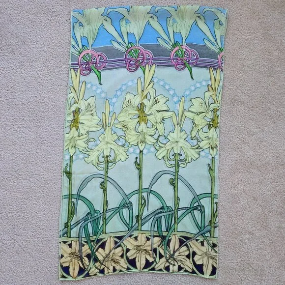 Alphonse Mucha Lily Silk Chiffon Scarf