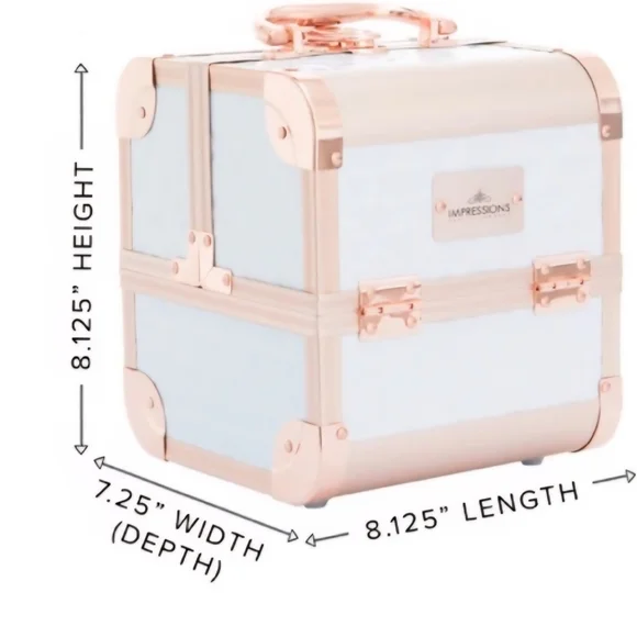 Impressions Elegant White and Gold Makeup Organizer