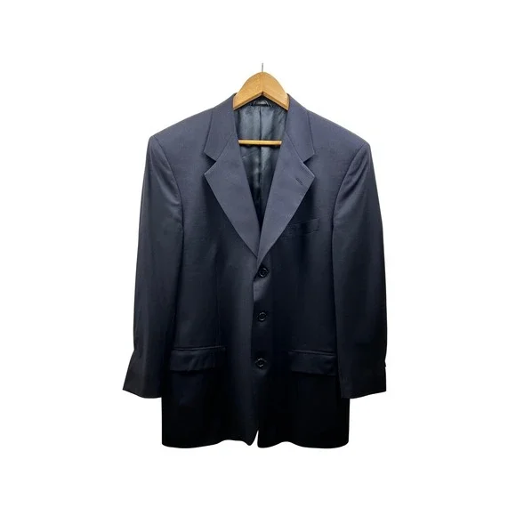 Santorelli Roma Men's Blazer Sport‎ Coat Navy 44R Pure Wool Business Core Italy