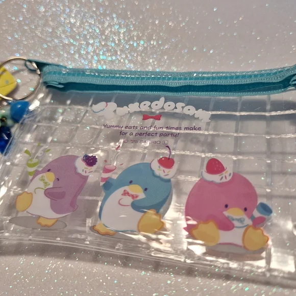 Tuxedosam Sanrio Ice Cream Style Flat Pouch Credit Card Holder With Keychain New
