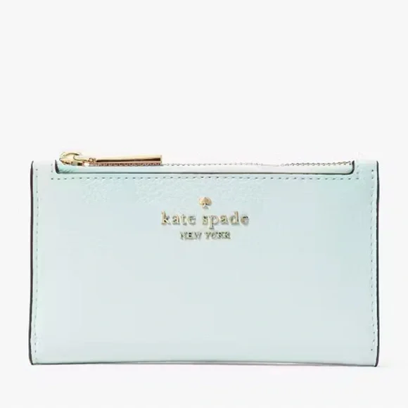♠️Kate Spade ♠️ Julia Small Slim Bifold Wallet♠️ Powder Blue Pebbled Leather