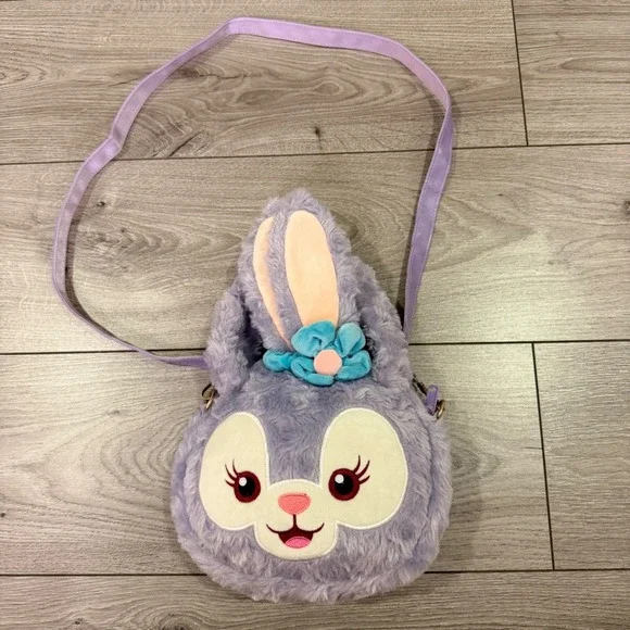 Disney StellaLou Rabbit Plush Crossbody Bag Lavender Purple Bunny Kids Small