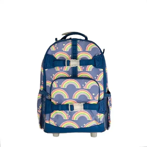 Pottery Barn Kids Mackenzie Blue Rainbow‎ Rolling Backpack