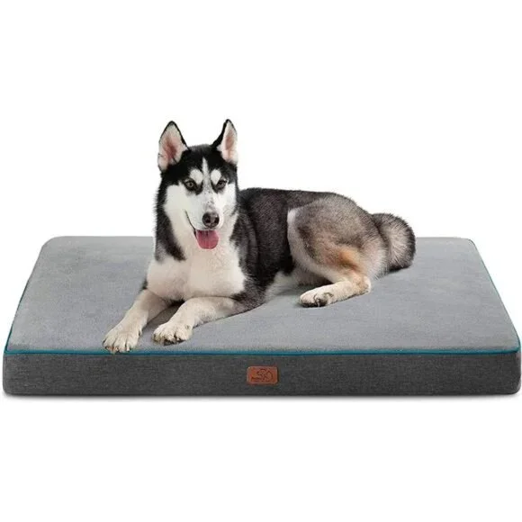 Memory Foam Dog Bed for Large Dogs - Orthopedic Waterproof Dog Bed for Crate