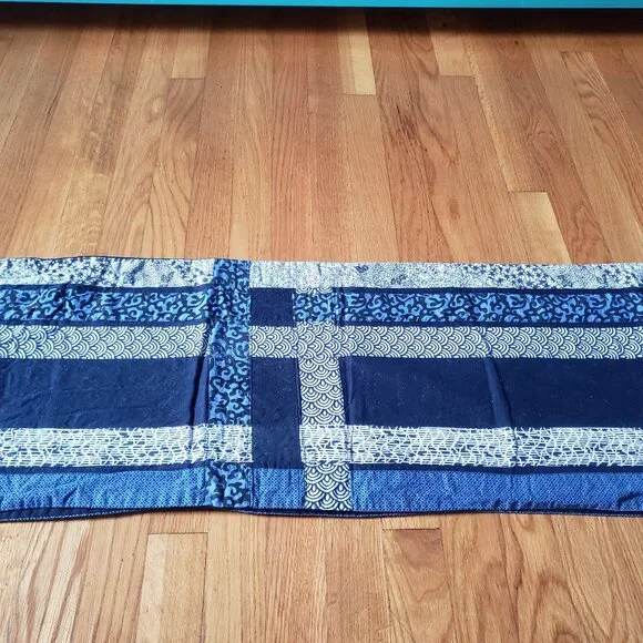 Crate&Barrel Kaya Blue Table Runner