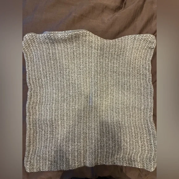 Crate&Barrel Gray Knit Pillow Cover