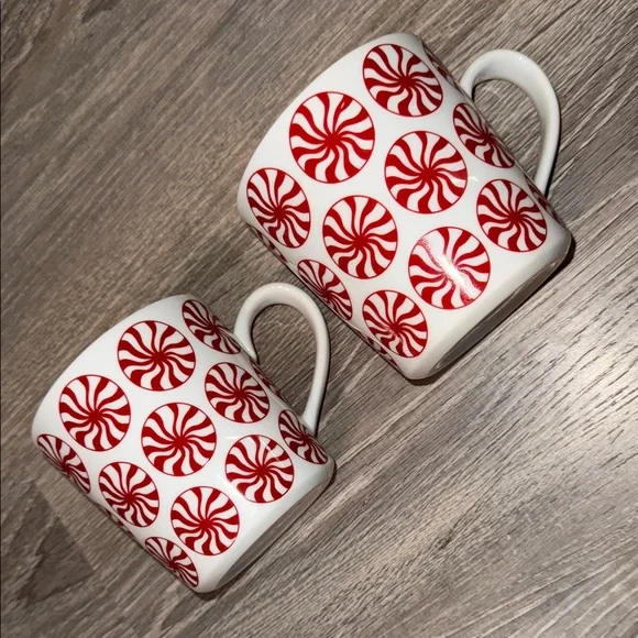 Crate&Barrel Peppermint Swirl Mugs