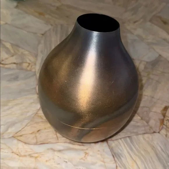 Crate&Barrel Silver Decorative Vase