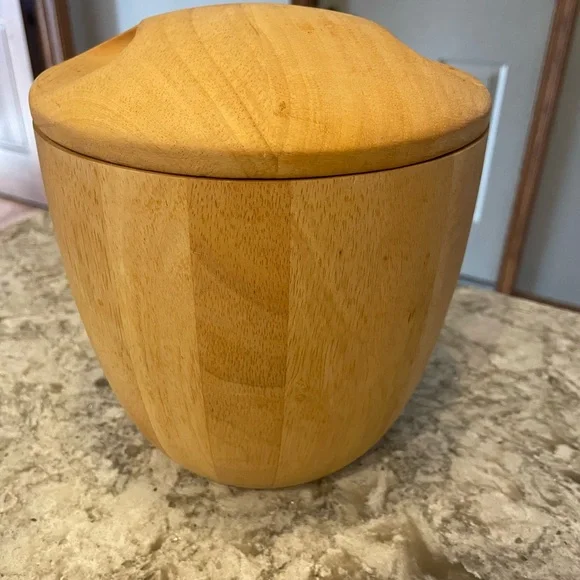 Crate & Barrel Ice Bucket beechwood