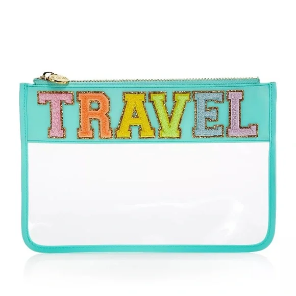 Stoney Clover Lane clear flat “TRAVEL” pouch