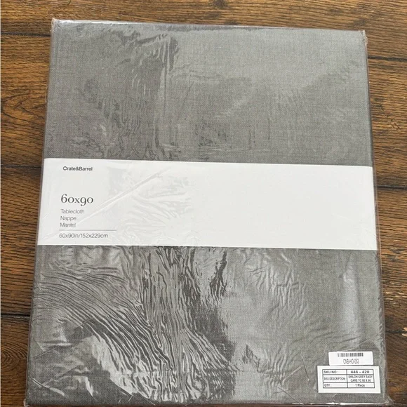 Crate&Barrel Shiloh Gray Tablecloth