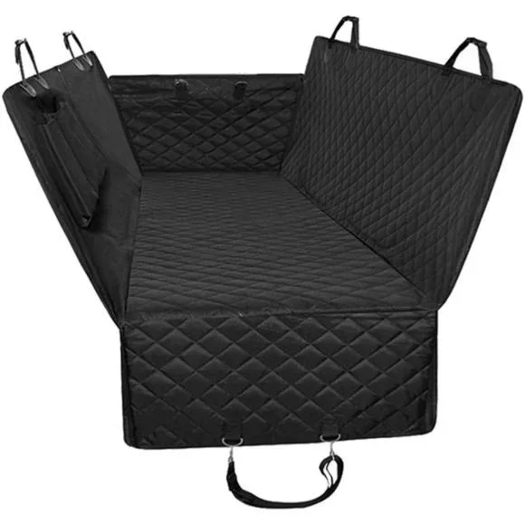 Quilted Dog Car Seat Cover w/ Side Flap Pet Backseat Cover for Cars, 57''Wx60''L