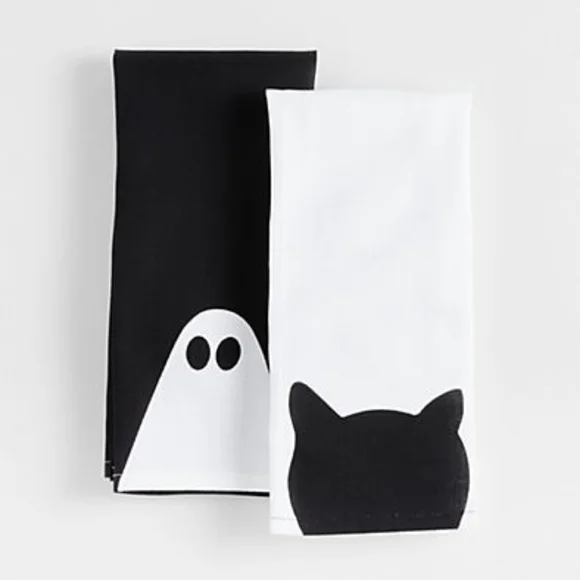 Crate & Barrel Halloween Dish Towels