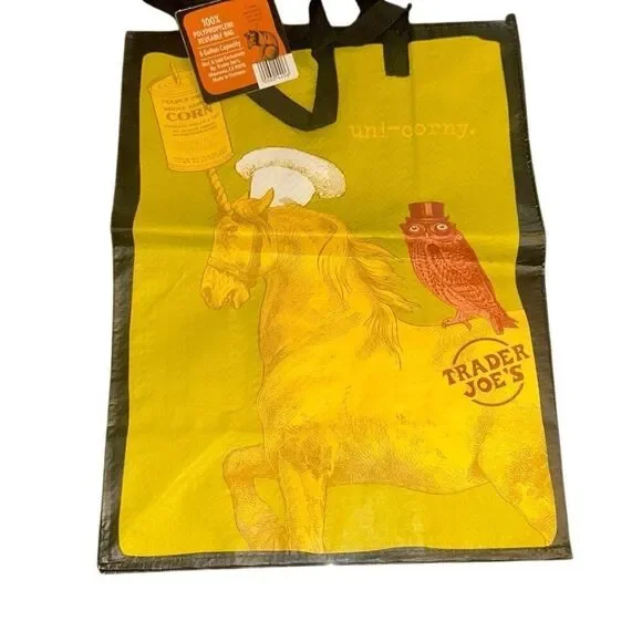 NWT Trader Joe’s uni-corny Reusable Shopping Bag Carry Tote