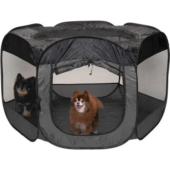 Pop Up Playpen Pet Tent Playground - Gray, Extra Large