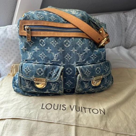 Louis Vuitton Denim Baggy GM Hobo Shoulder Bag