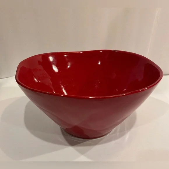 Crate&Barrel Red Ceramic Serving Bowl