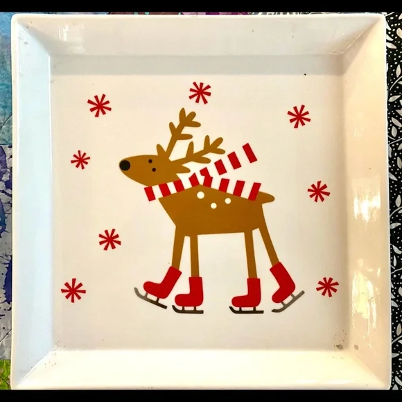 Porcelain Reindeer Platter Crate&Barrel