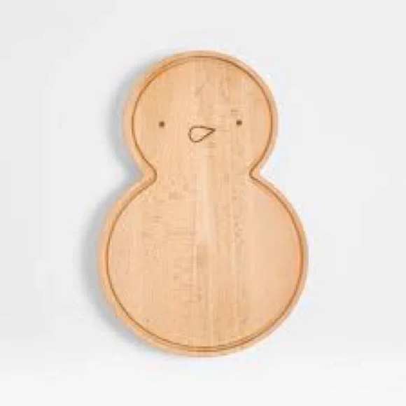 Crate&Barrel Snowman Wood Cutting Board