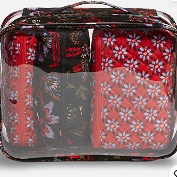 Vera Bradley 4 Piece Cosmetic Set - Venetian Paisley/Flowers
