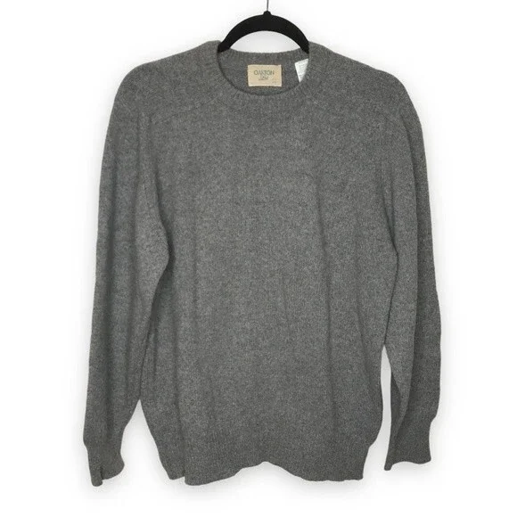 Vintage Oakton Ltd Wool Blend Gray Marled Crew Neck Long Sleeve Sweater Large