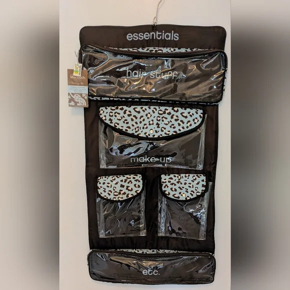 Hanging Organizer with Leopard Print Accents Macbeth Collection 18.5