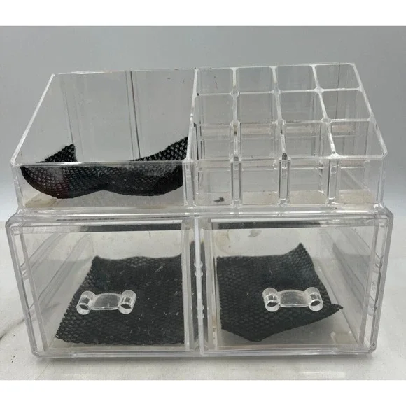 Acrylic Cosmetic Holder 2 Drawer Jewerly Chest Clear Lipstick Organizer