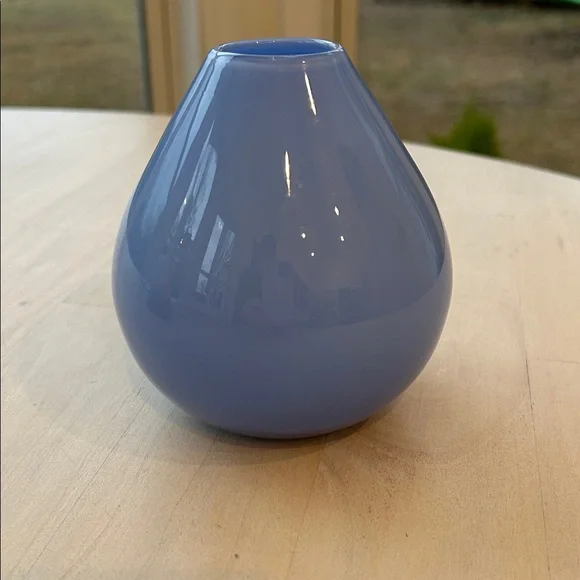 Crate & Barrel Periwinkle Glass Bud Vase
