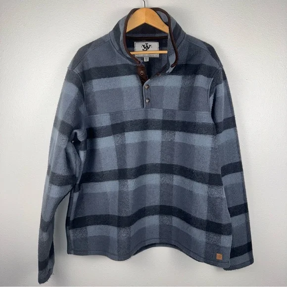 John Wayne Men’s Sz 2XL Timeless Classic Fleece Pullover Plaid Jacket Thick Warm